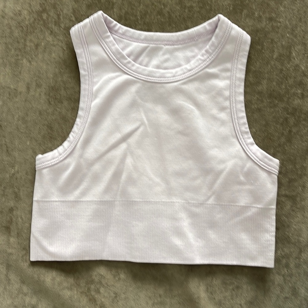 Z by Zella cropped racer back tank top. Size small. Color pale purple